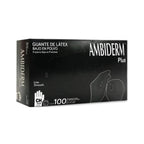 Guantes de Látex Bajo en Polvo Ambiderm Plus - Negro (100 pzas)