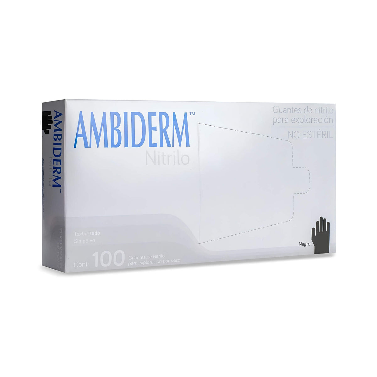 Guantes de Nitrilo Sin Polvo Ambiderm (100 pzas)