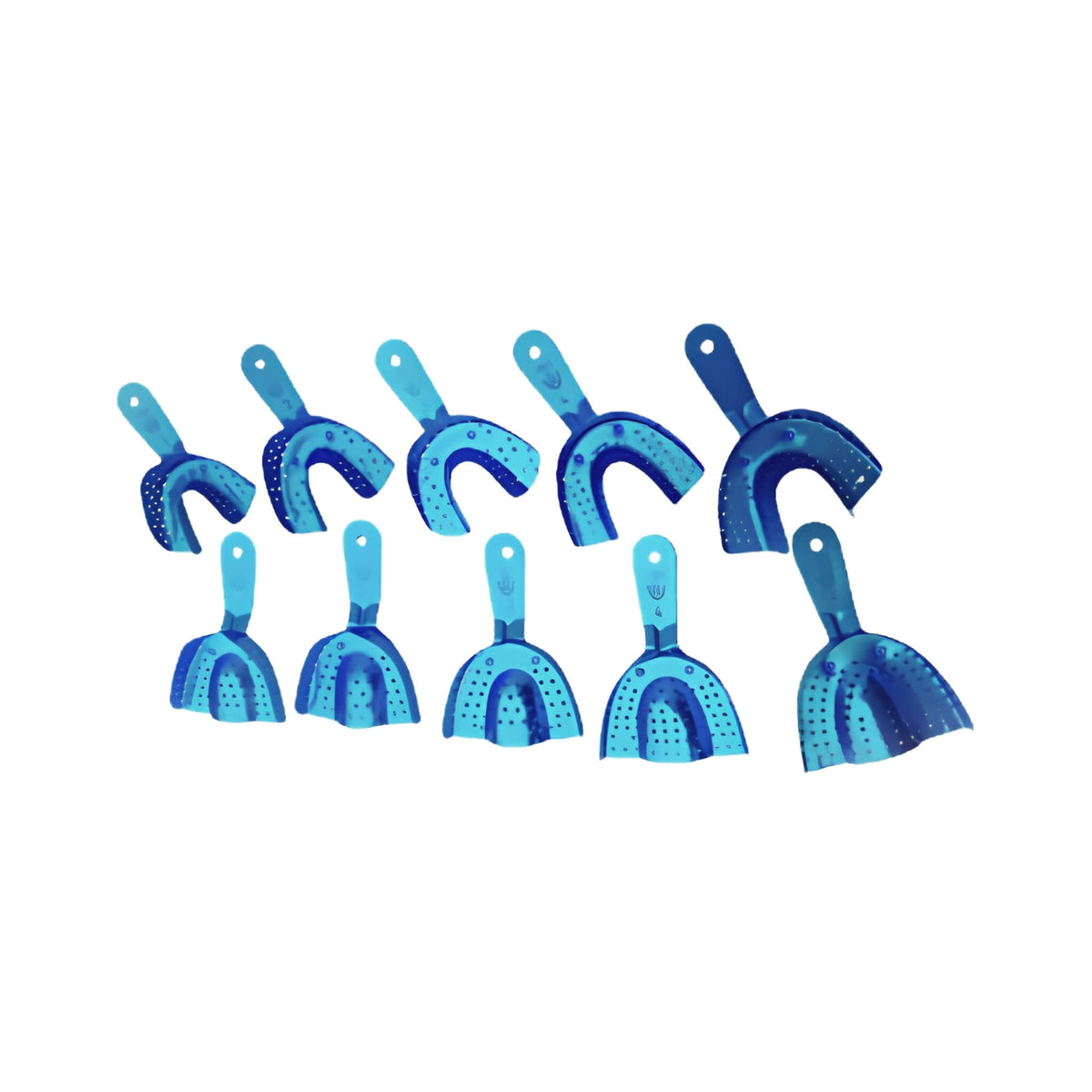 Kit de Cucharillas Porta Impresión Steel Dentadas Adulto (10 pzas)