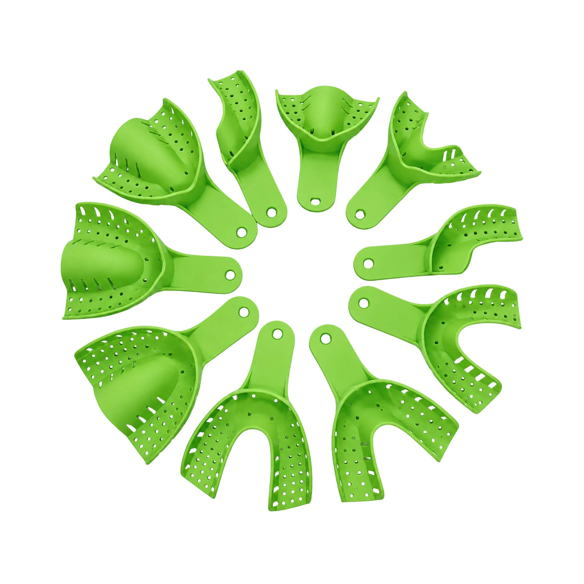 Kit de Cucharillas Porta Impresión Plástico Adulto OrthoPremium (10 pzas)