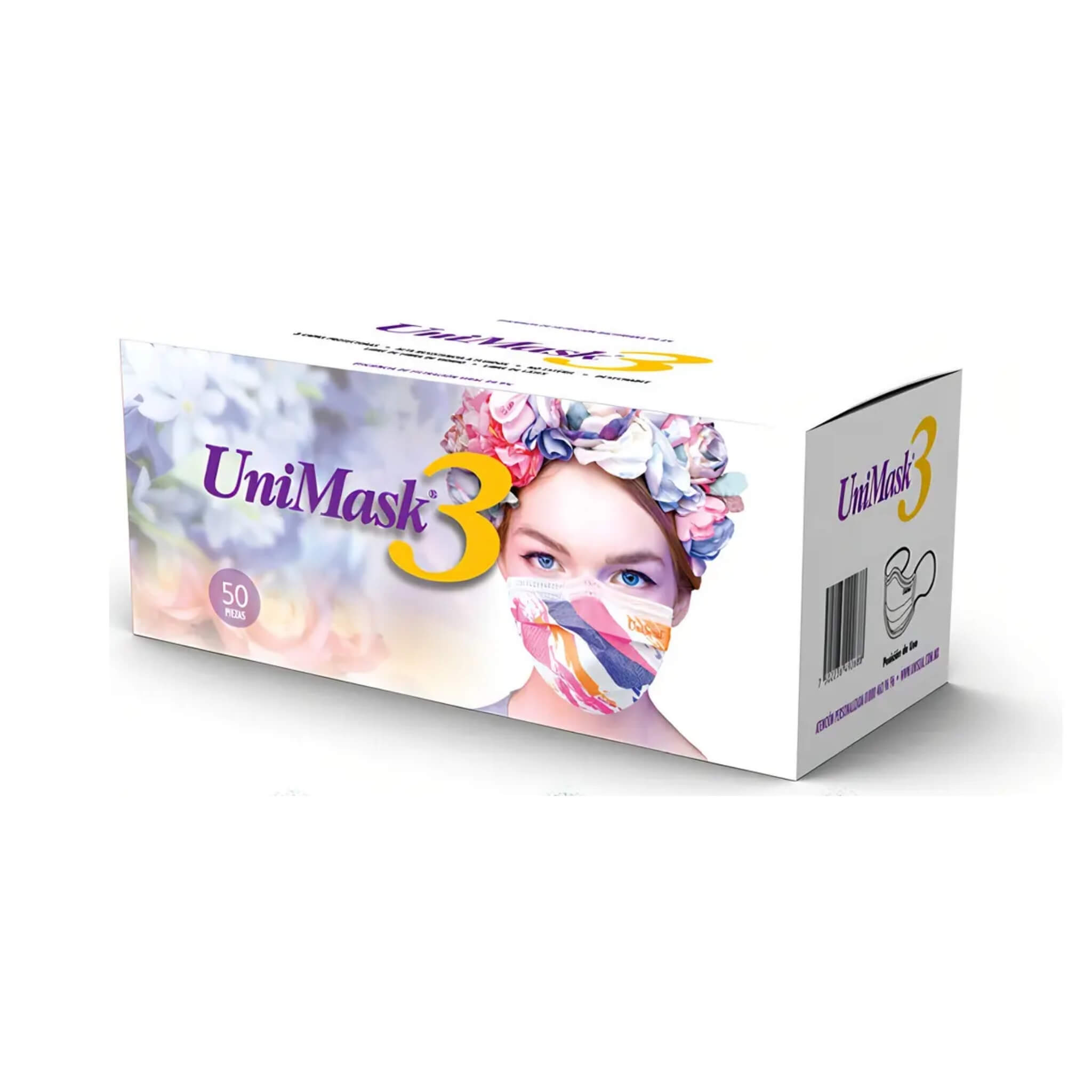 Cubreboca Quirúrgico Tricapa Unimask 3 (50 pzas)